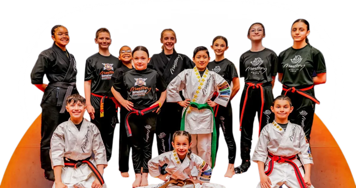 Karate vs other sports for kids: a group of kids in a karate class in Troy MI