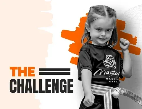 Child facing The Challenge in karate class