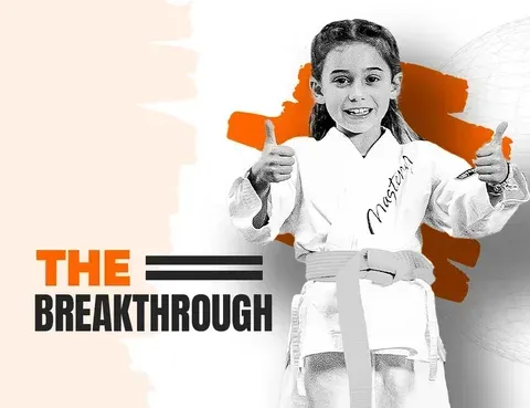 Child experiencing The Breakthrough in karate training