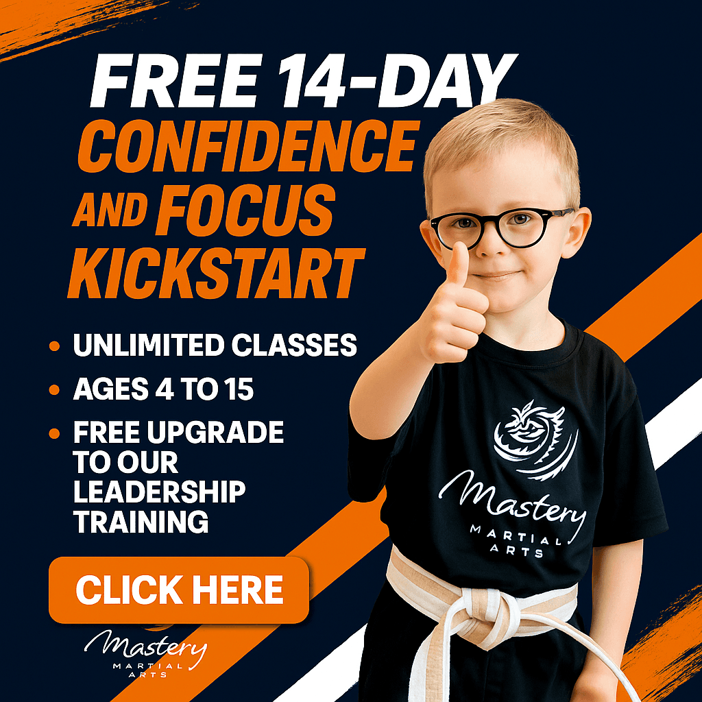 free kids karate classes Troy MI 14-day free trial at Mastery Martial Arts