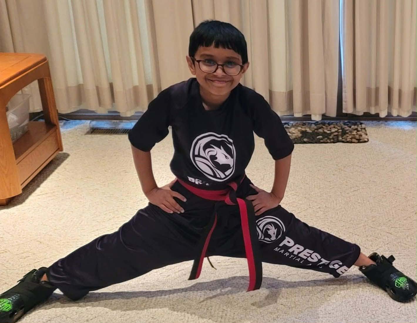 Dwij Bergi in Prestige uniform showing flexibility and discipline