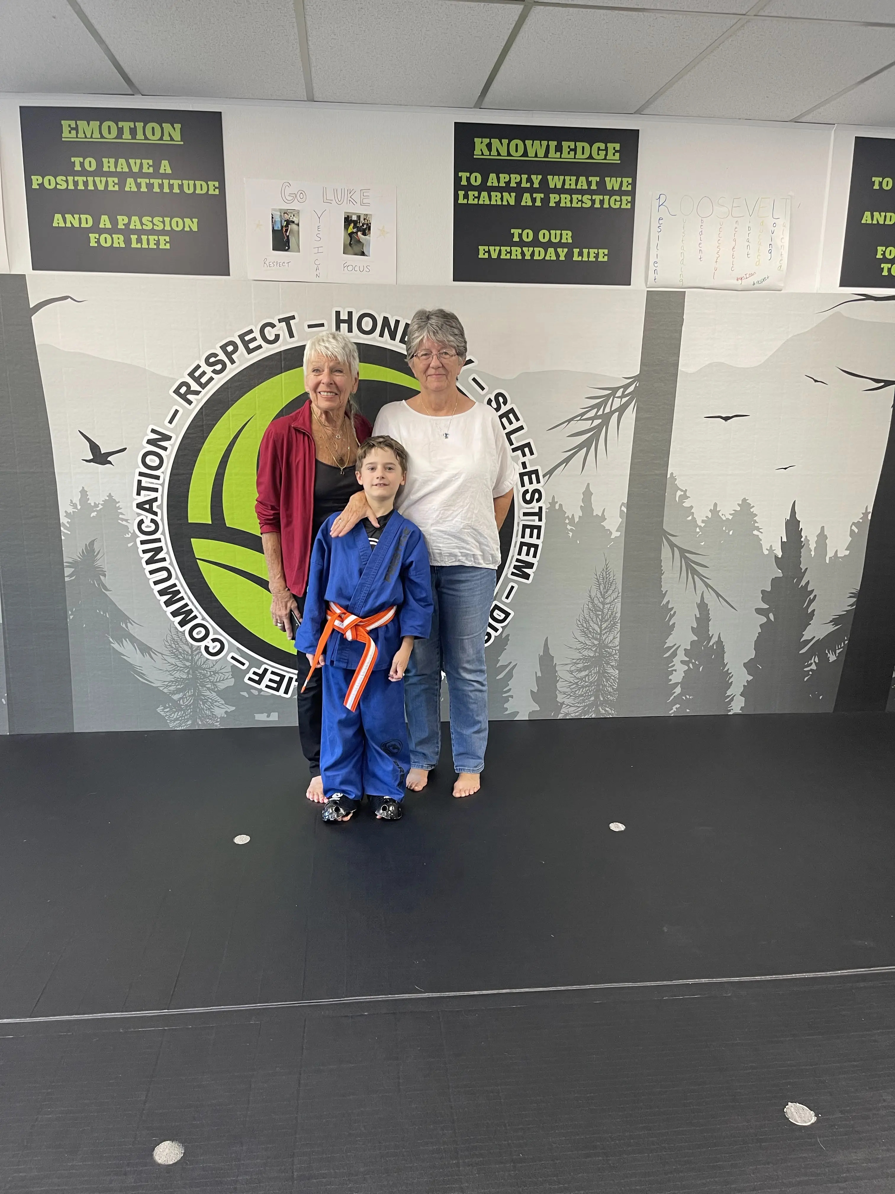 Black Belt Story – Avi Braun 3 Avi Braun with his grandmothers at Mastery Martial Arts in Troy Michigan