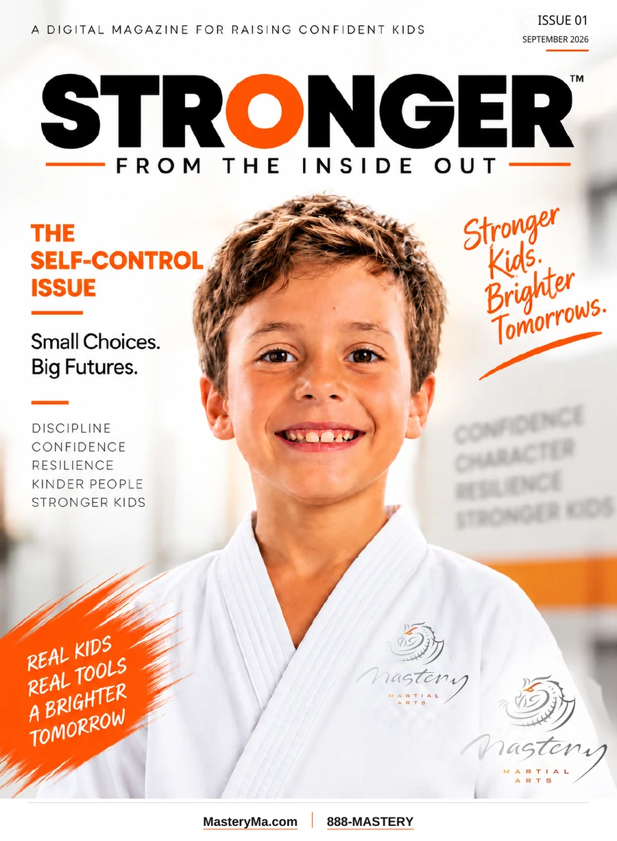 Cover of STRONGER Parenting Magazine Issue 01 featuring a Mastery student.